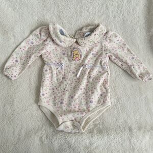 Vintage Disney Baby Winnie The Pooh 6/9 Months Floral Romper Pink Purple Beige